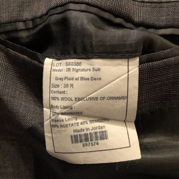Jos. A. Bank jos.a.bank men's plaid 100%wool sport coat jacket blazer 38R Size 38R - 6 Thumbnail