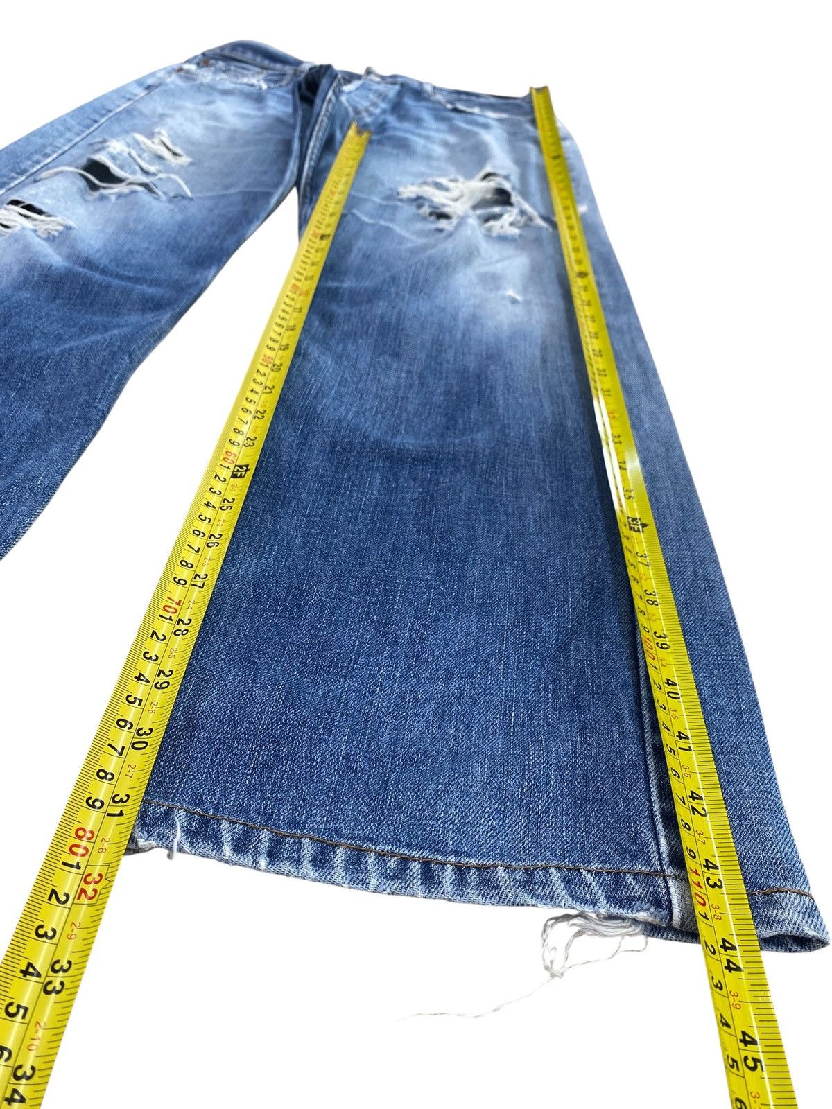 Levi's Vintage Clothing Vintage Y2K Levi’s Faded Wash Distressed Loose Jeans Size US 36 / EU 52 - 10 Thumbnail