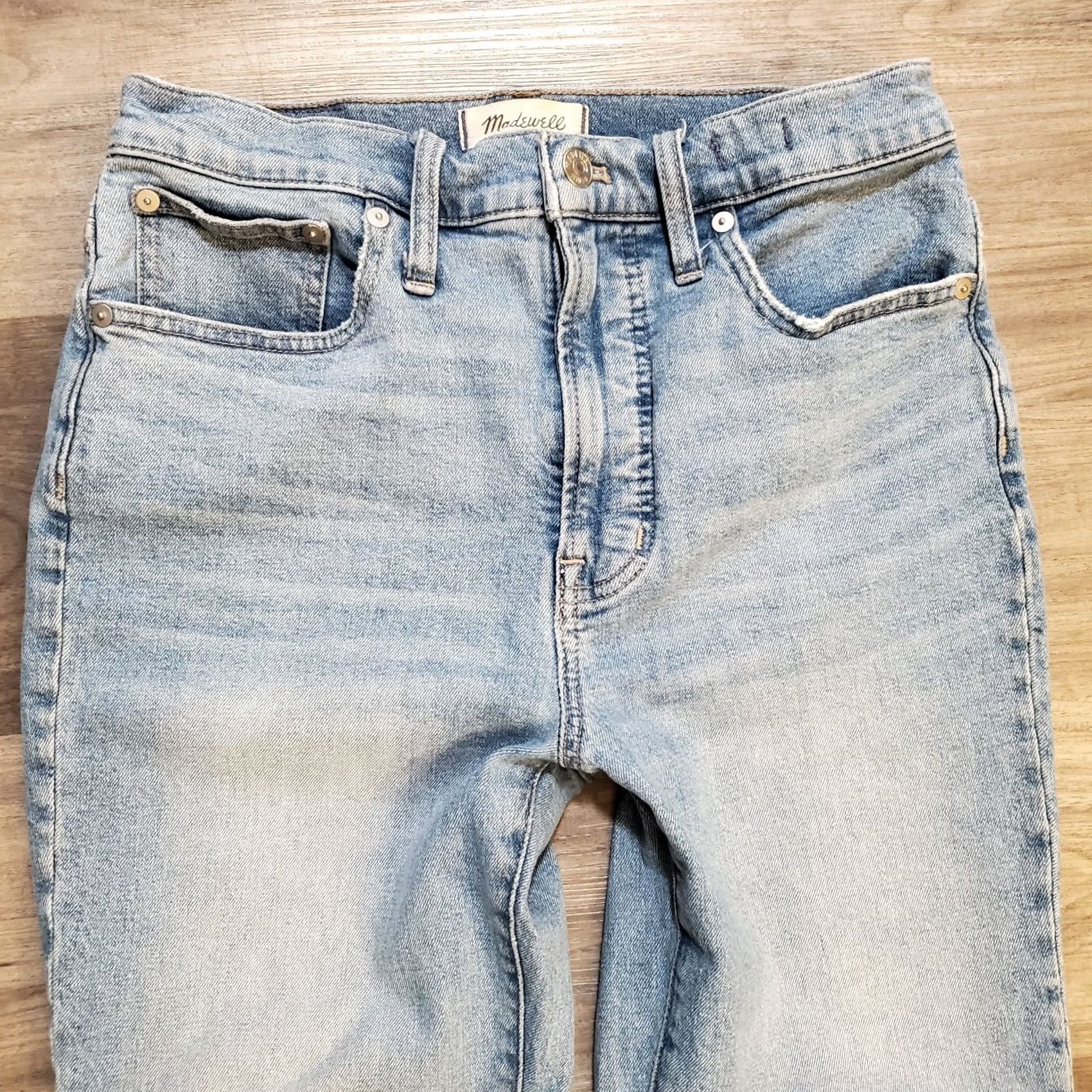 Madewell Madewell The Perfect Vintage Jean Women Sz 28 Blue Raw Hem High Waisted Casual Size 28" / US 6 / IT 42 - 3 Thumbnail