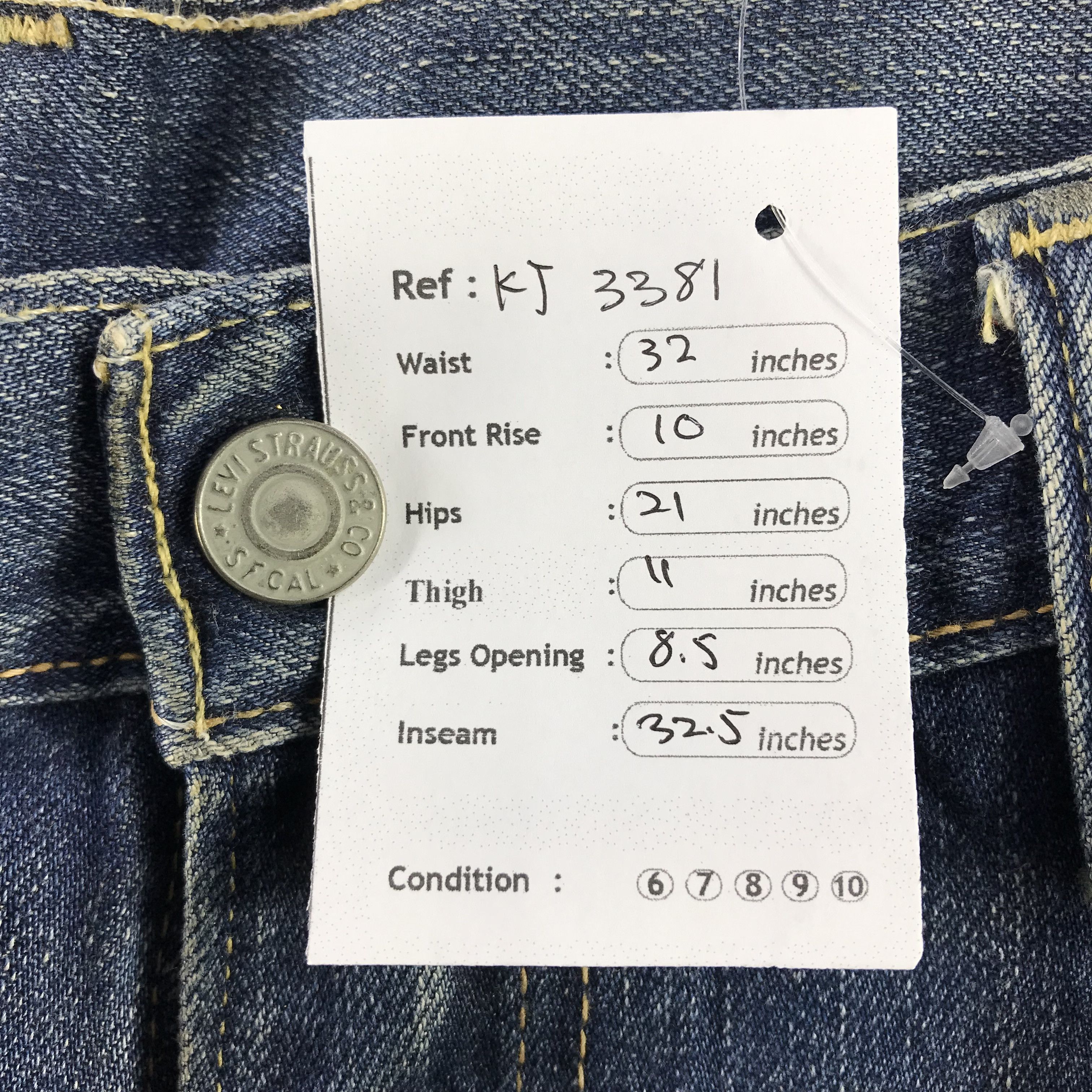 Vintage Levis 507 Jeans Distessed Denim KJ3381