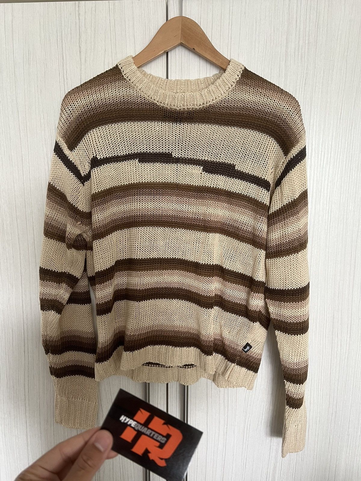 Stussy Tonal Stripe Sweater In Beige | ModeSens