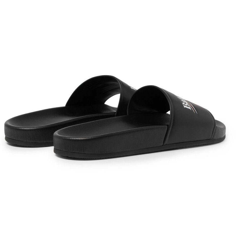 Balenciaga Leather Campaign Logo Slide Pool Sandal Flip Flop Flat 44 11 Size US 11 / EU 44 - 13 Thumbnail