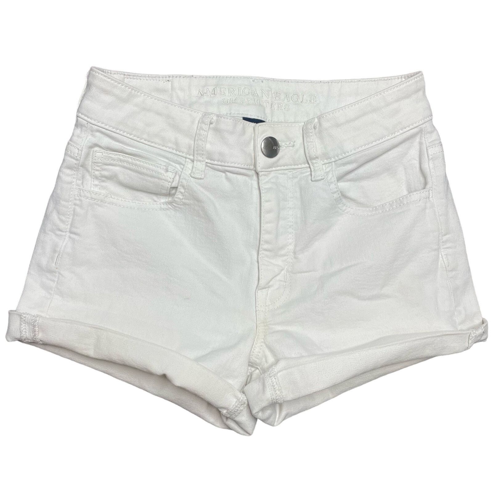 American Eagle Outfitters American Eagle White Denim Shorts Size 27" / US 4 / IT 40 - 1 Thumbnail