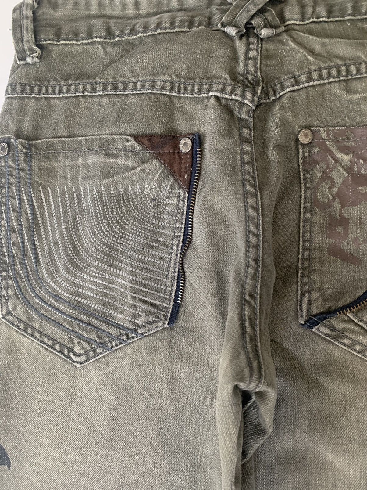 Japanese Brand Japan Skull & Dragon Designer Distressed Style Size US 33 - 7 Thumbnail