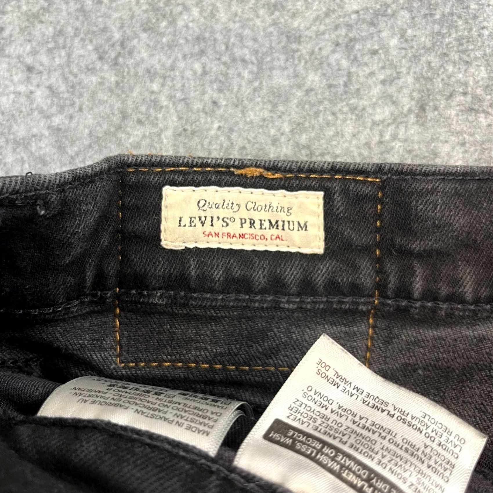 Levi's Levi's Jeans Slim Skinny 34 Dark Wash Black Faded Stretch Premium Big E Mens Regular 34in 5-Pocket Denim Cotton Lyocell Elastan Size US 34 / EU 50 - 7 Thumbnail