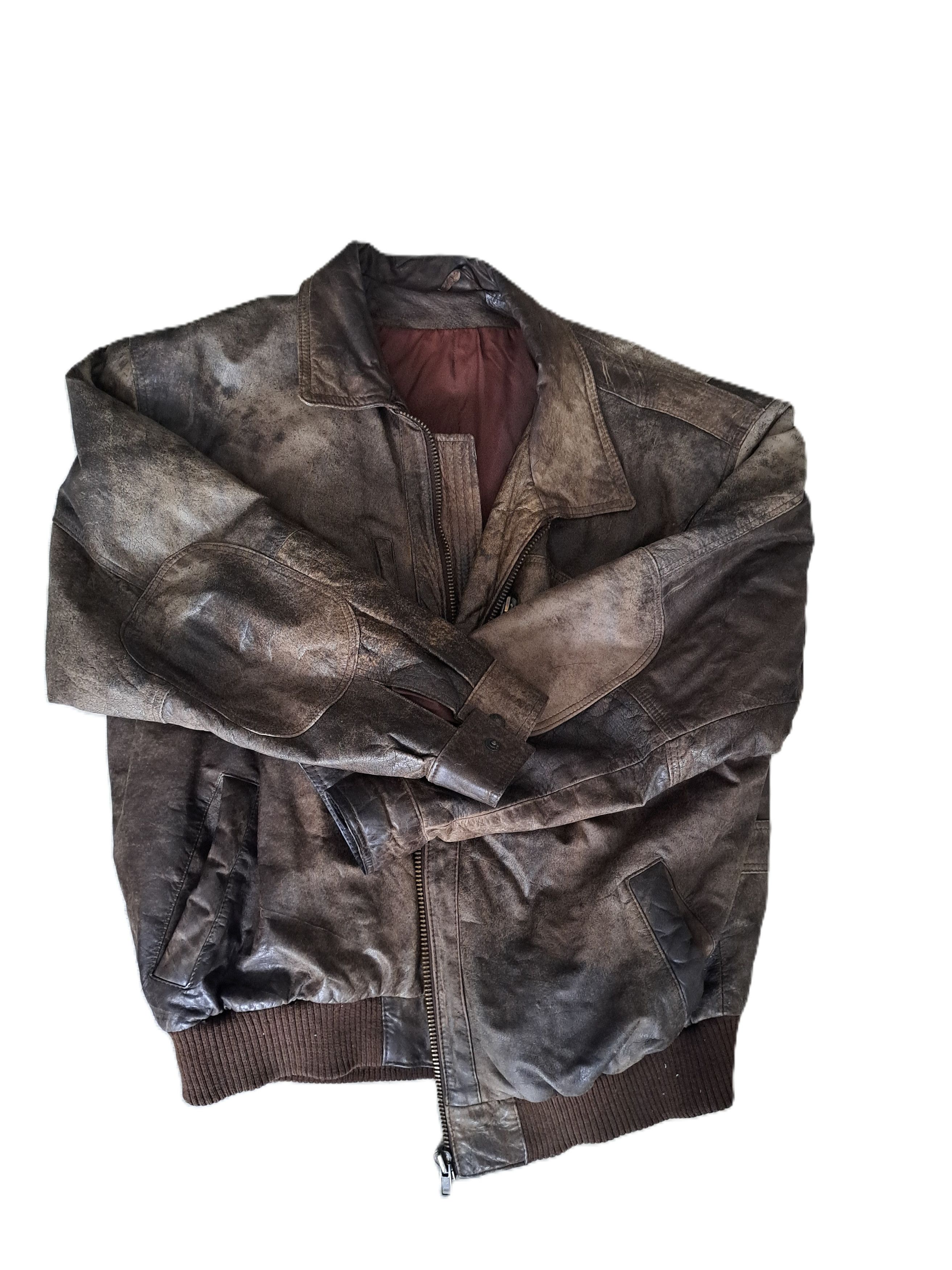 Other Brown leather bomber jacket with a patchwork look Size US XL / EU 56 / 4 - 2 Thumbnail