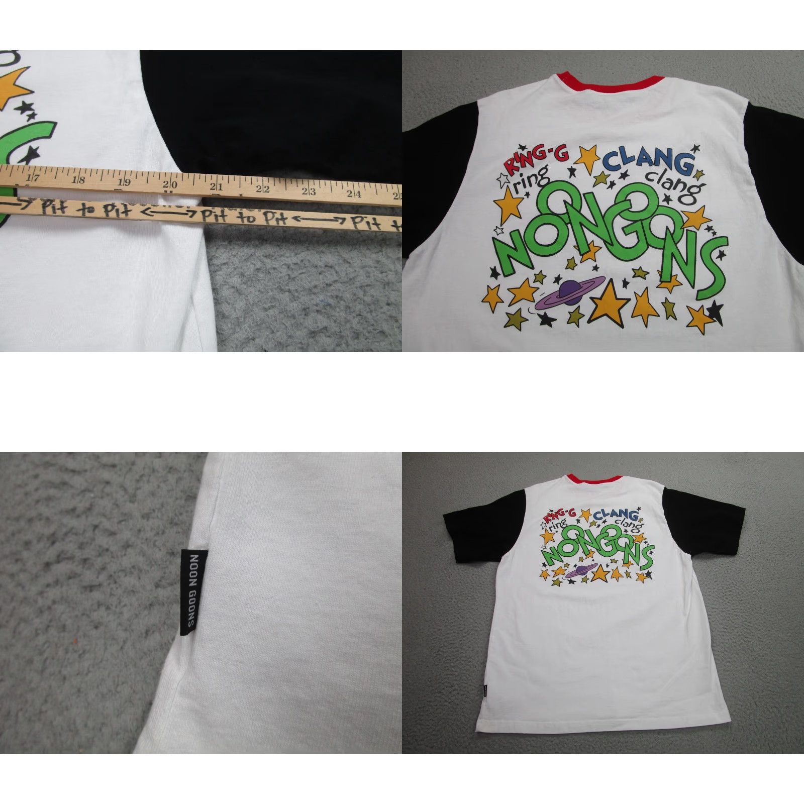 Noon Goons Noon Goons Graphic Skateboard T-Shirt Mens XL White Black Red Made in USA Size US XL / EU 56 / 4 - 8 Thumbnail