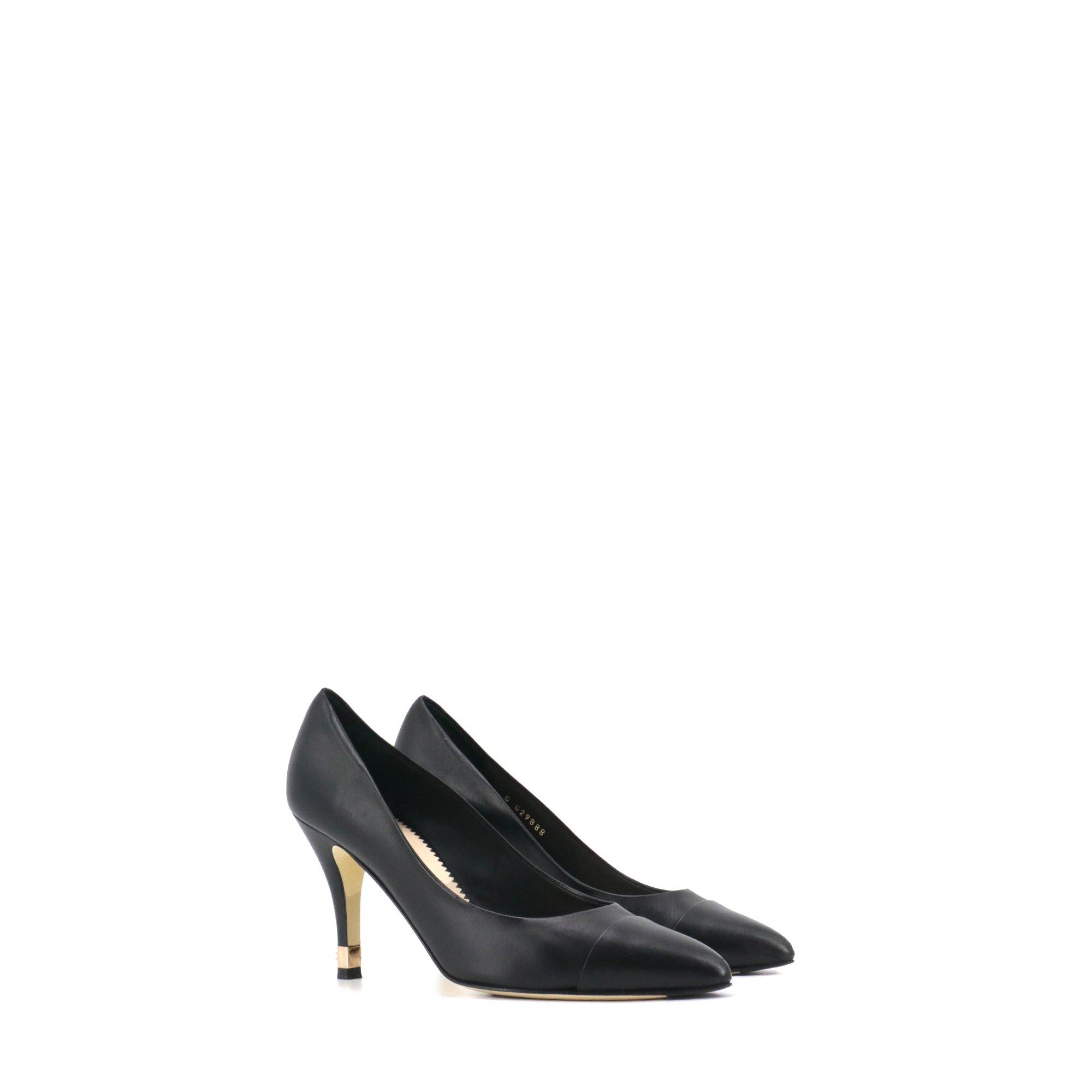 Chanel CHANEL - Chanel black leather pumps (size 37) Size US 6 / IT 36 - 1 Thumbnail