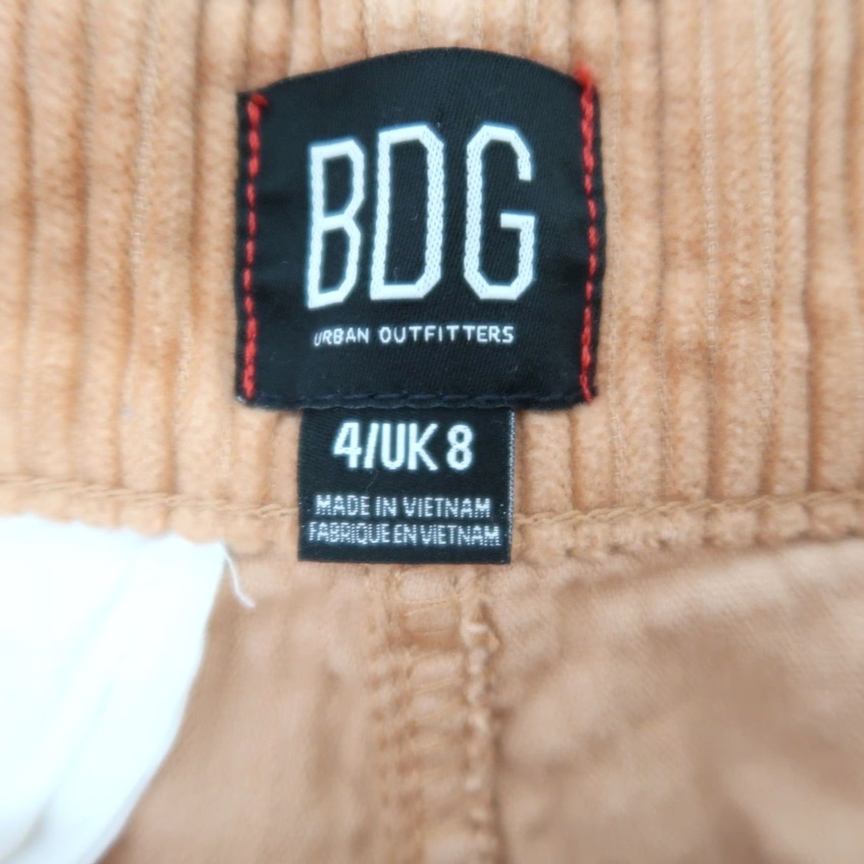 Bdg VINTAGE BDG Urban Outfitters orange-tan corduroy high rise pleat front pants 4 Womens Pants Size 27" / US 4 / IT 40 - 4 Thumbnail