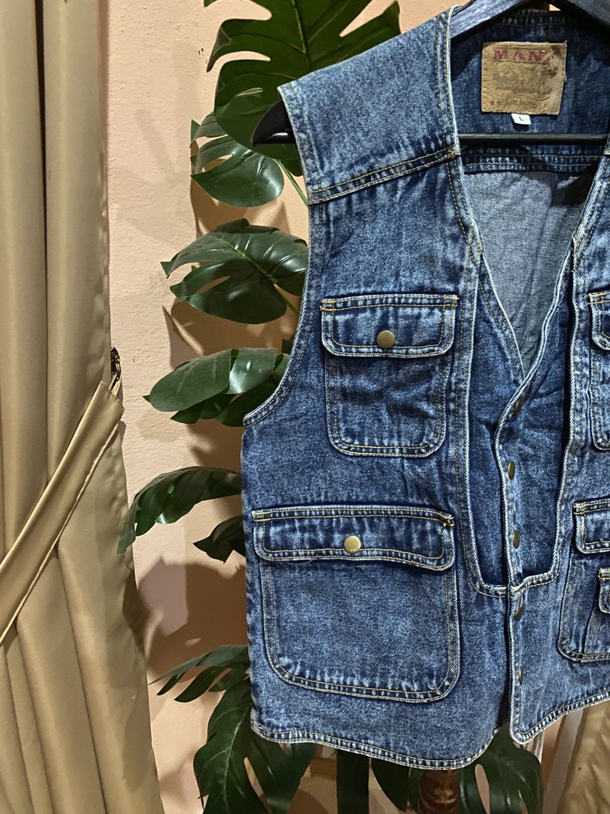 Japanese Brand VINTAGE MANX DENIM UTILITY TACTICAL VEST JACKET Size US M / EU 48-50 / 2 - 5 Thumbnail