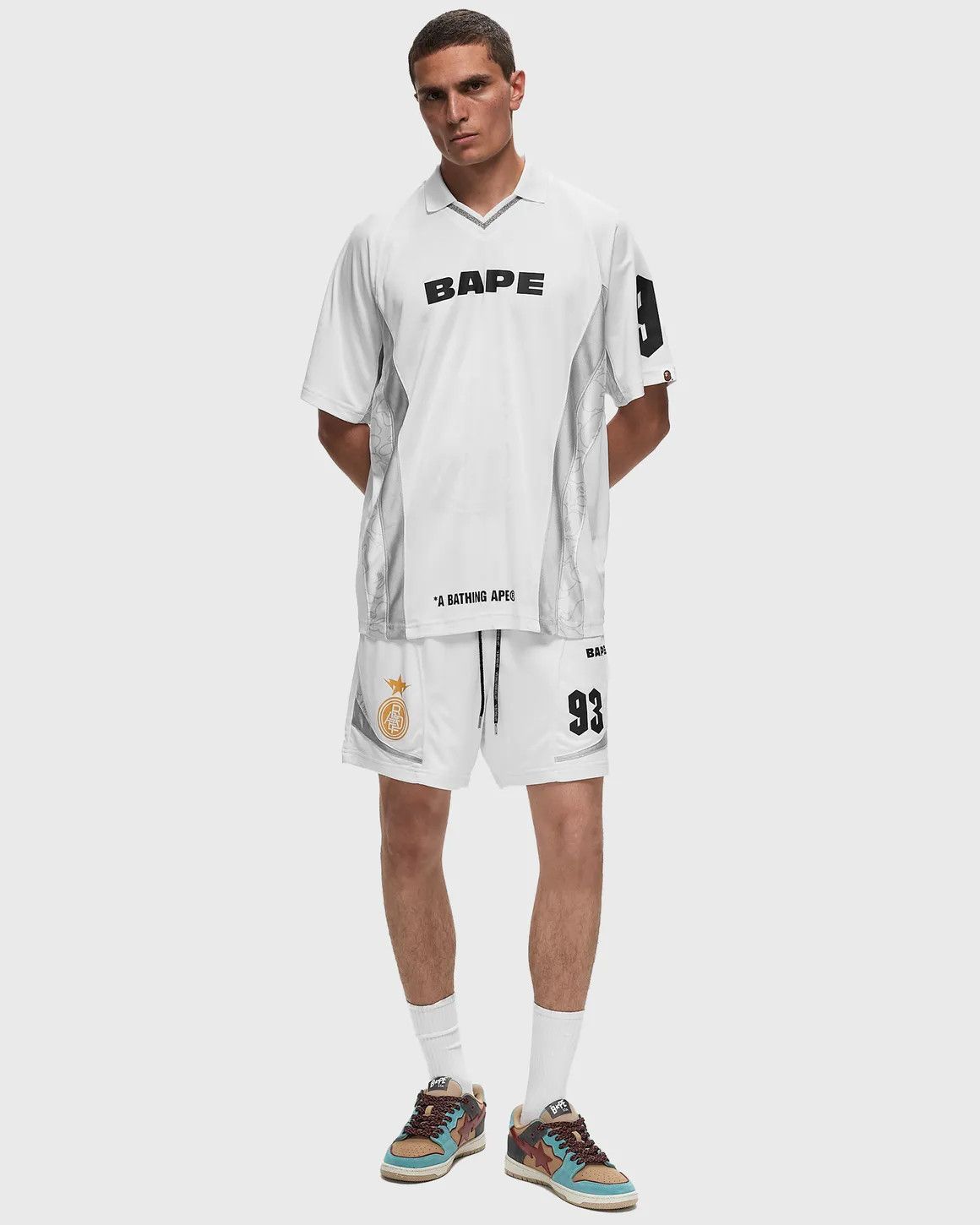 Bape BAPE MULTI LOGO RELAXED FIT SOCCER JERSEY Size US XL / EU 56 / 4 - 3 Thumbnail