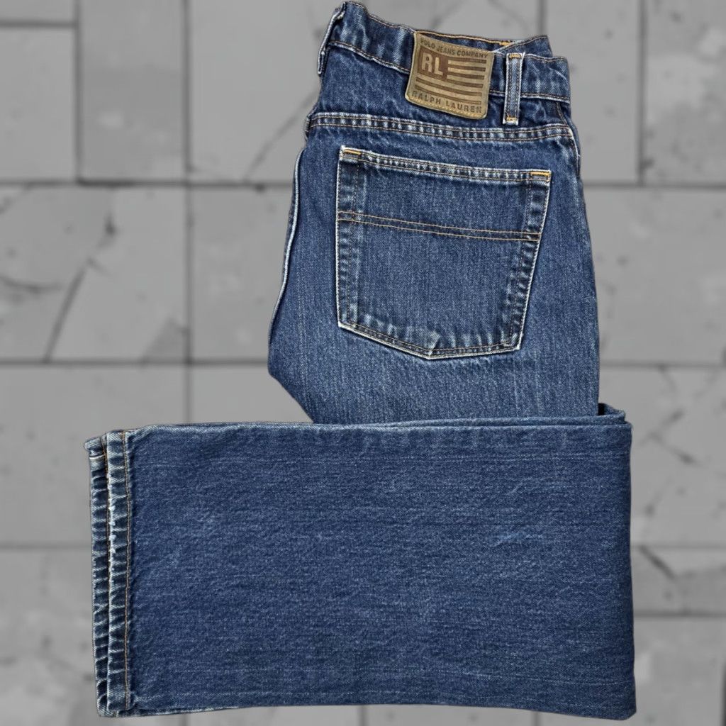 Polo Ralph Lauren VINTAGE Polo Ralph Lauren Polo Jeans Company Slim Flare Blue Jeans Womens 14x29 High Waist Slim Jeans 14 32 in Blue 90s Womens Jeans Size 36" / US 14 / IT 50 - 1 Thumbnail