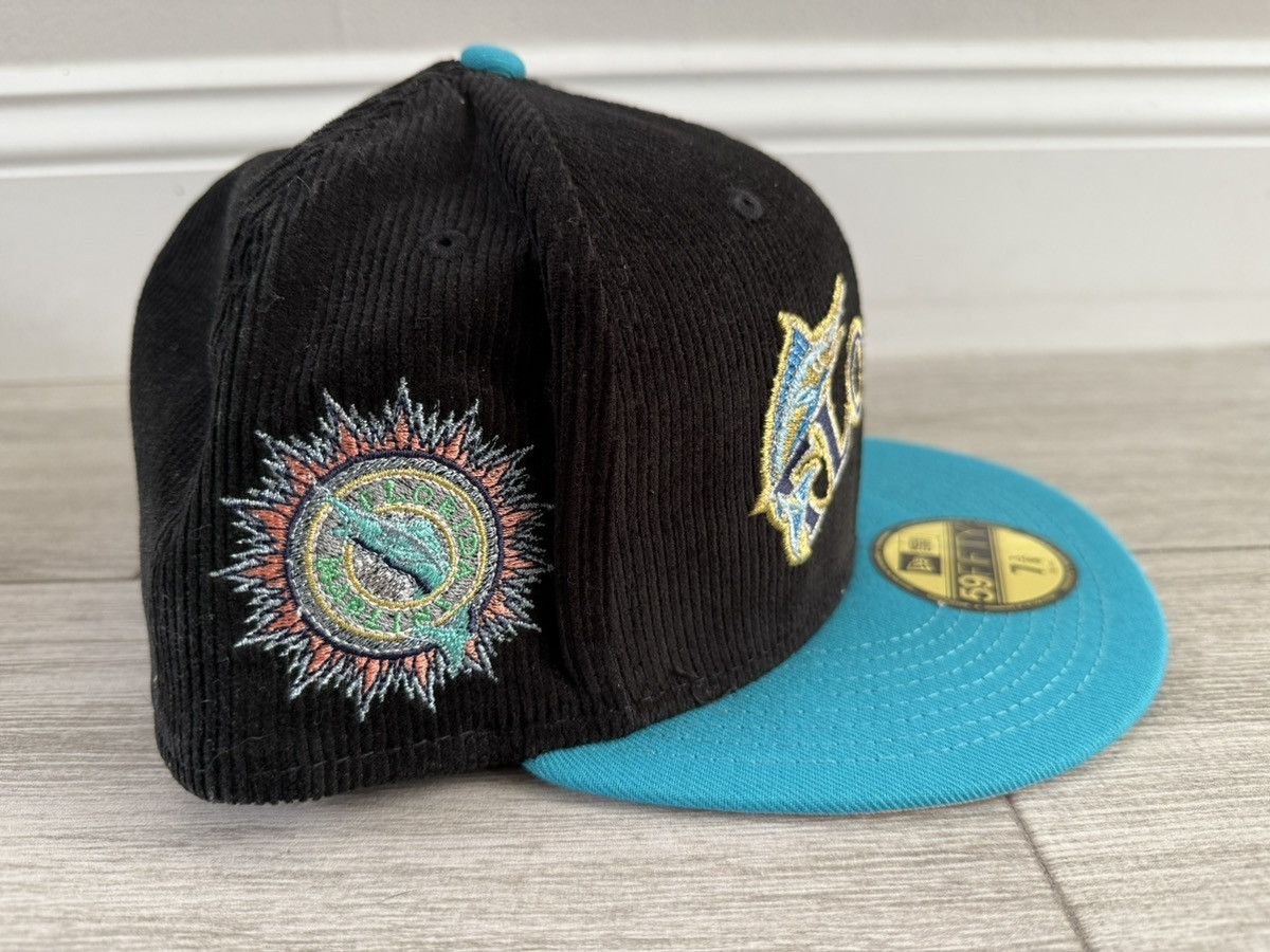 MLB × New Era Florida Miami Marlins New Era Corduroy Black Fitted Sz 7 3/8 Size ONE SIZE - 2 Thumbnail