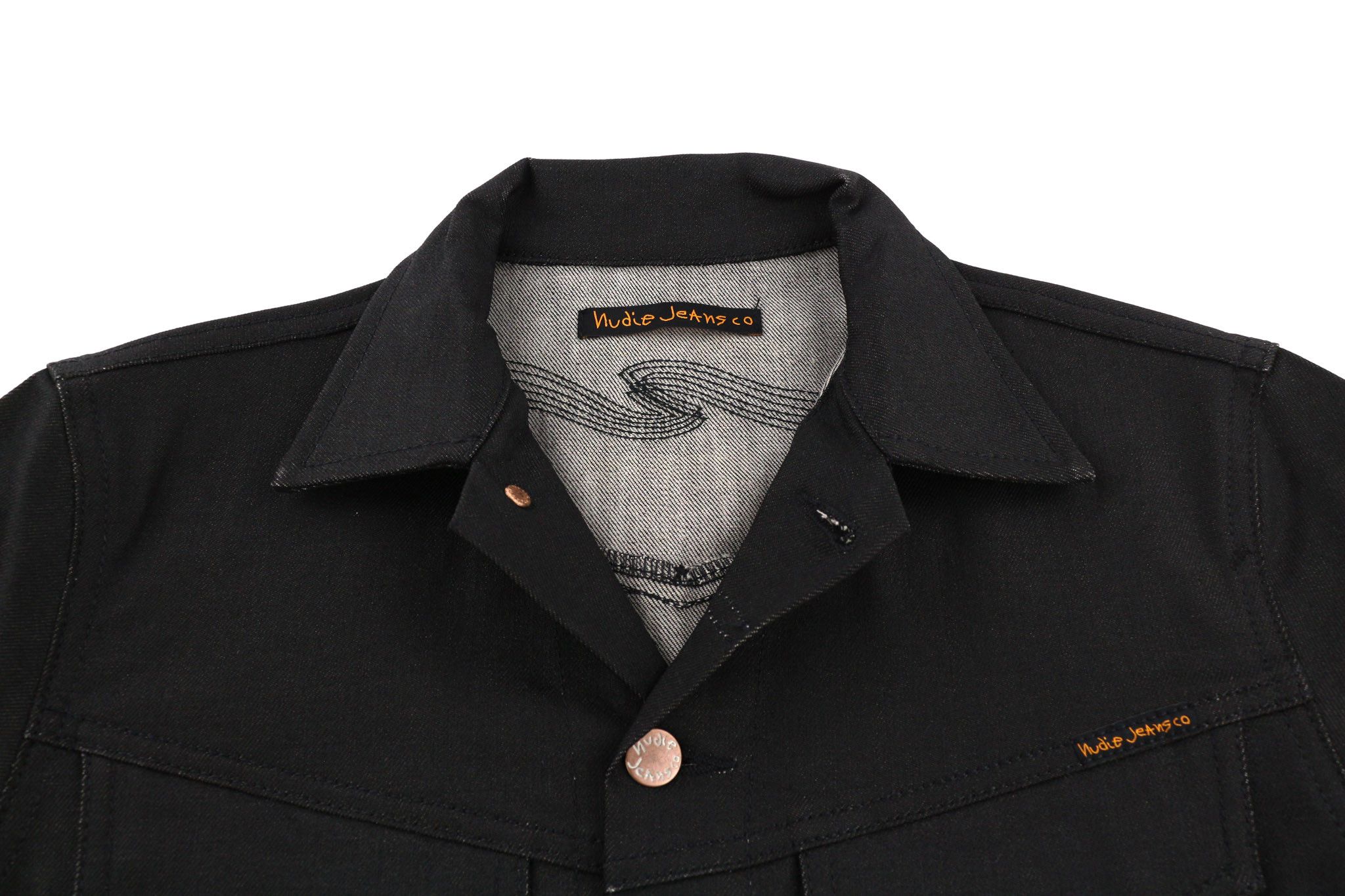 Nudie Jeans CONNY XS Dry Back Coated Polo Neck Logo Denim 81603 Size US XS / EU 42 / 0 - 3 Thumbnail