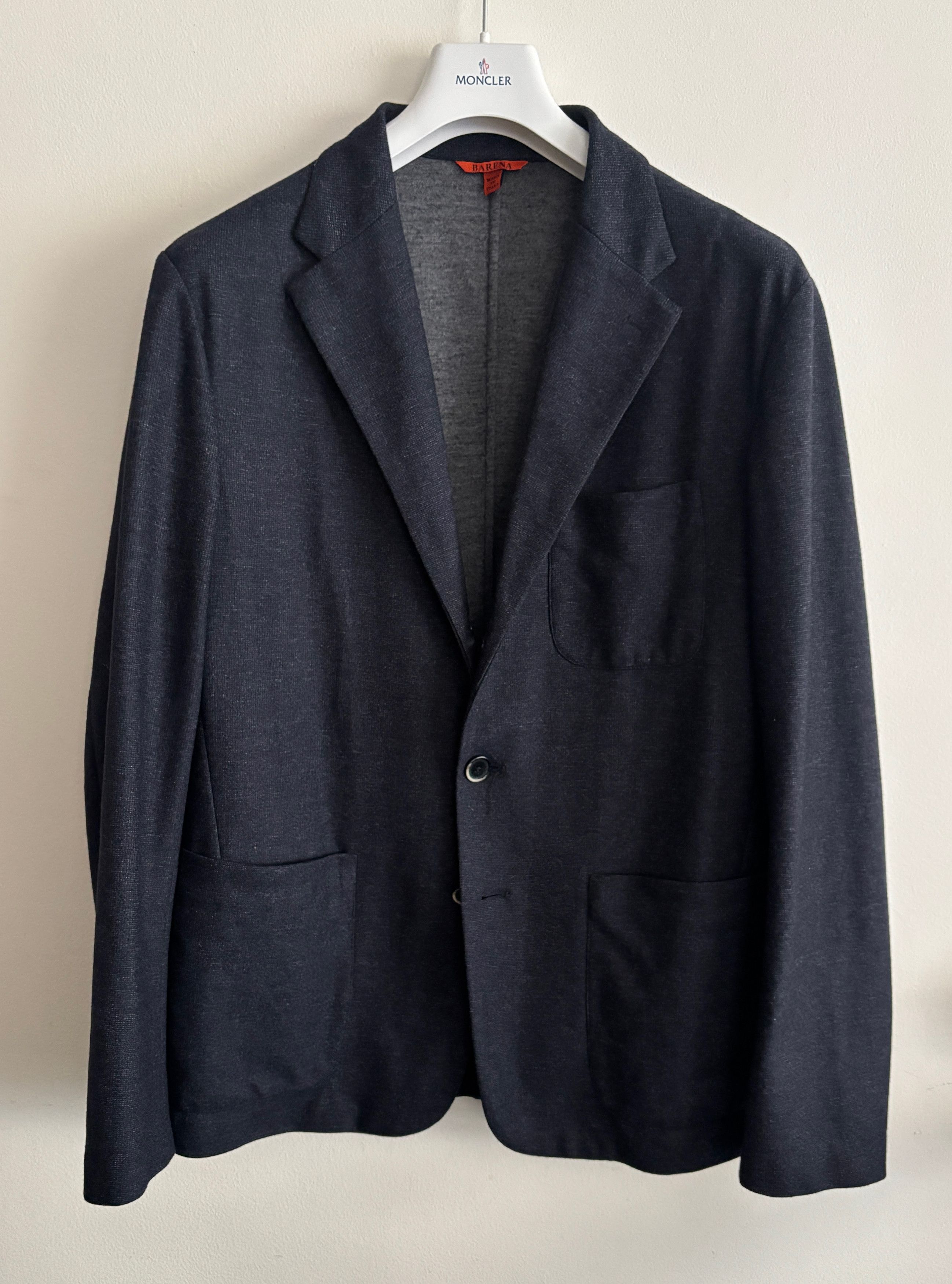 Barena Monocle 3 roll 2 Unstructured Navy Wool Cashmere Sport Coat Size 44R - 2 Thumbnail