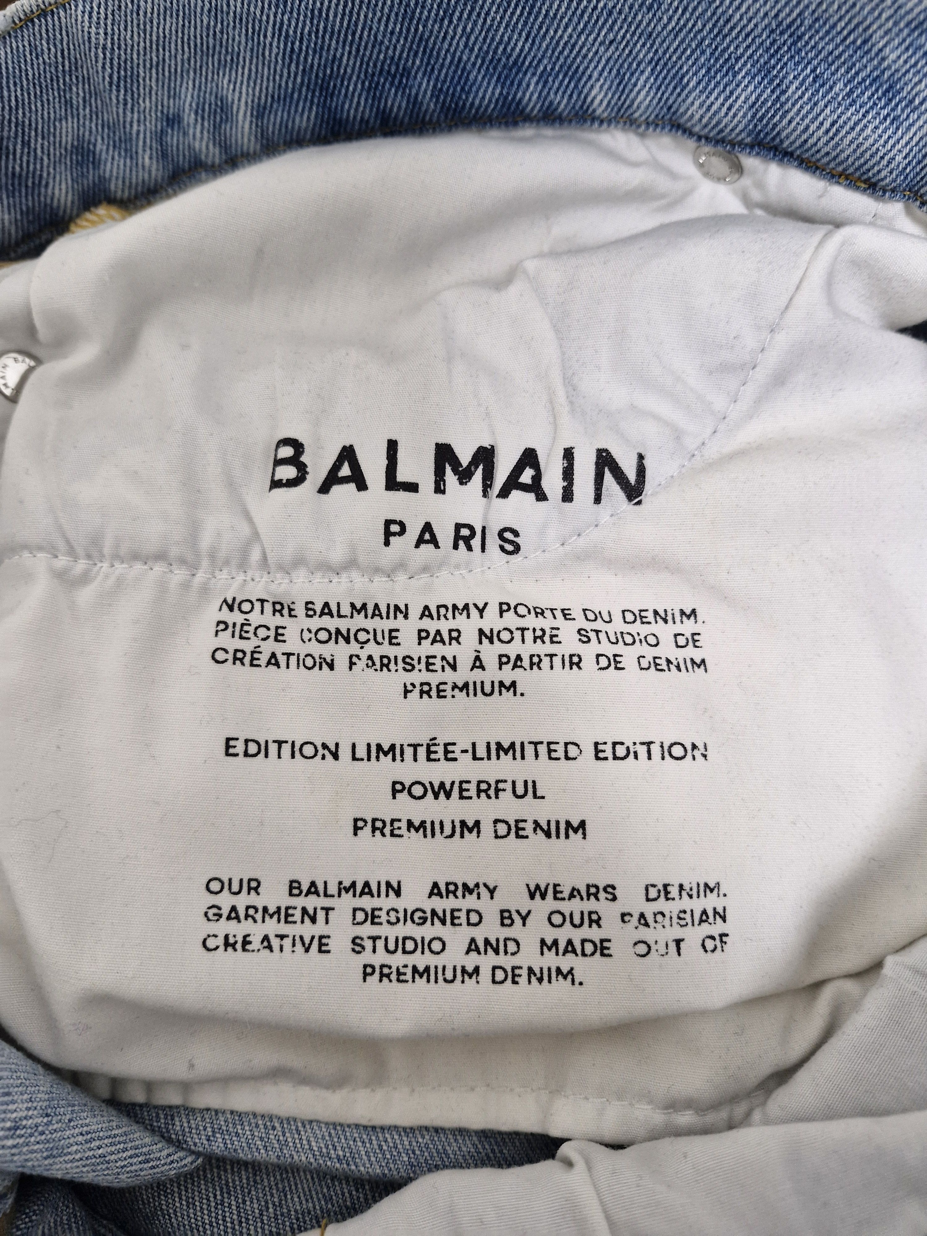 Balmain BALMAIN FW24 Light Washed Biker Jeans Size US 29 - 5 Thumbnail