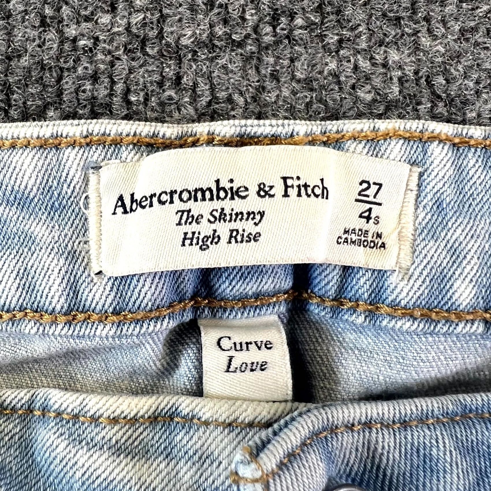 Abercrombie & Fitch Abercrombie & Fitch Curve Love Jeans Womens 27/4 Blue Denim High Rise Skinny Leg Size 27" / US 4 / IT 40 - 6 Thumbnail