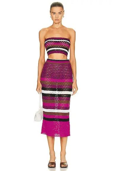Valentino o1y0326 Midi Skirt in Multicolor Size 26" / US 2 / IT 38 - 4 Thumbnail