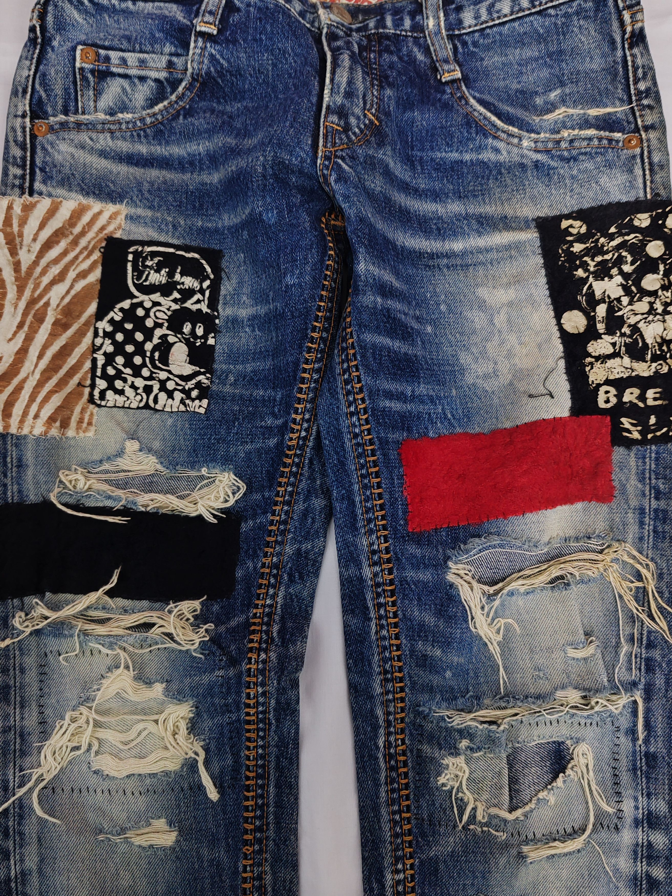 If Six Was Nine RNA Inc Distressed Denim Jean Seditionaries Patchwork Rare Size US 28 / EU 44 - 4 Thumbnail