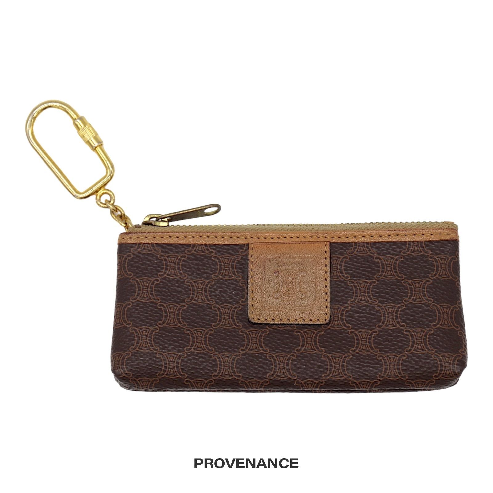 Celine 🔴 Celine Key Pouch Cles - Macadam Triomphe Brown Size ONE SIZE - 1 Thumbnail