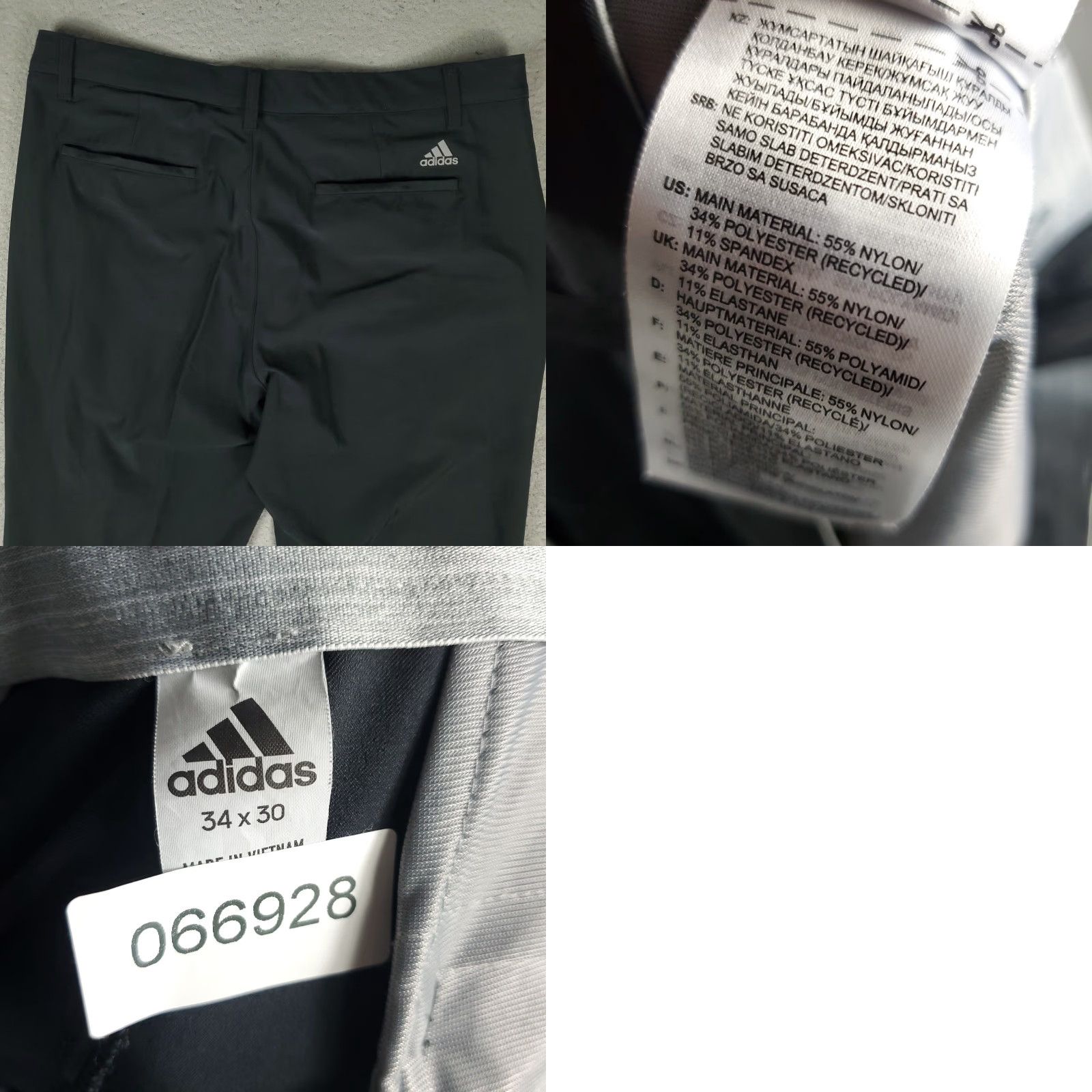 Adidas Adidas Pants Mens 34x29 Black Golf Flat Front Chino Trousers Size US 34 / EU 50 - 8 Thumbnail
