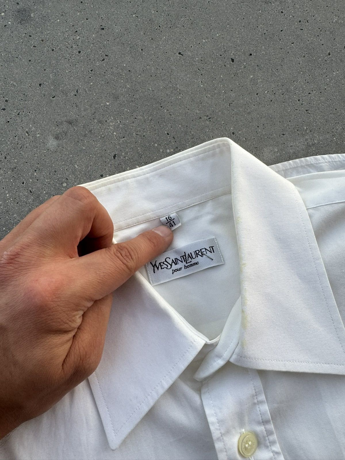 Yves Saint Laurent Vintage YSL SLP Saint Laurent Paris Small logo white Shirt Size US XL / EU 56 / 4 - 2 Thumbnail