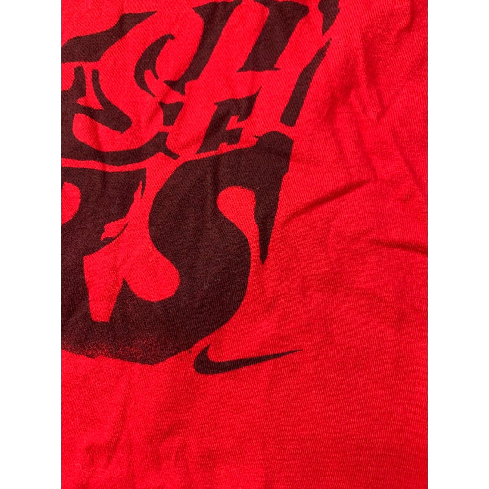Nike Nike Shirt Mens T-Shirt Jersey Cotton Crew Neck Short Sleeve L Red Logo 70cm 52cm Size US L / EU 52-54 / 3 - 4 Thumbnail