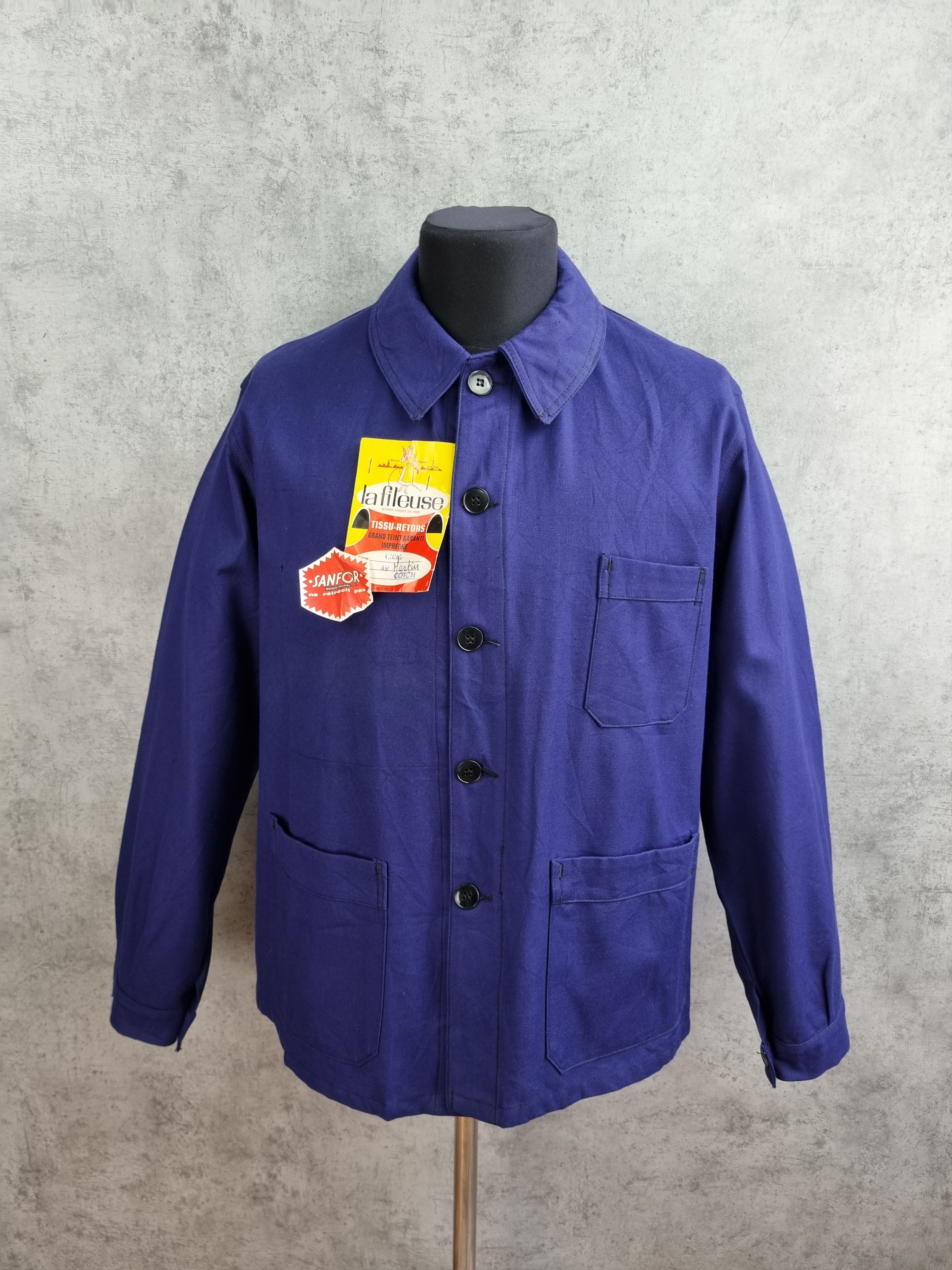 Le Laboureur × Vetra 60s Sanfor Workers French Vintage Chore Jacket DEAD STOCK Size US M / EU 48-50 / 2 - 5 Thumbnail