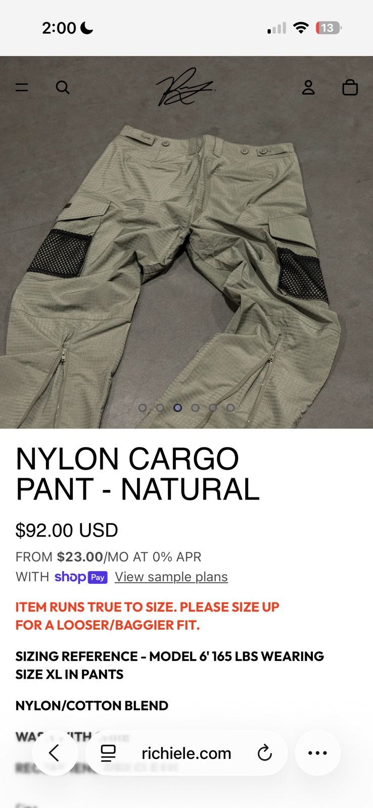 Richie Le Collection Richie Le Collection Cargo Pants Large Size US 34 / EU 50 - 9 Thumbnail