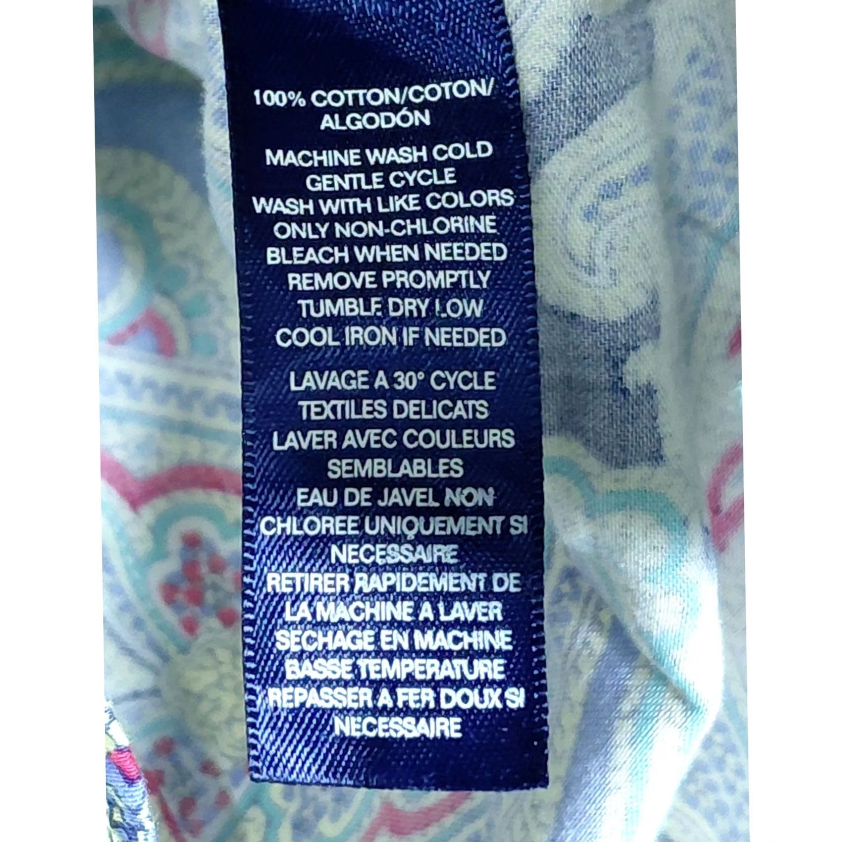 Chaps CHAPS Paisley Print Button-Up Shirt Blue Cotton Long Sleeve Women Size S Size S / US 4 / IT 40 - 6 Thumbnail