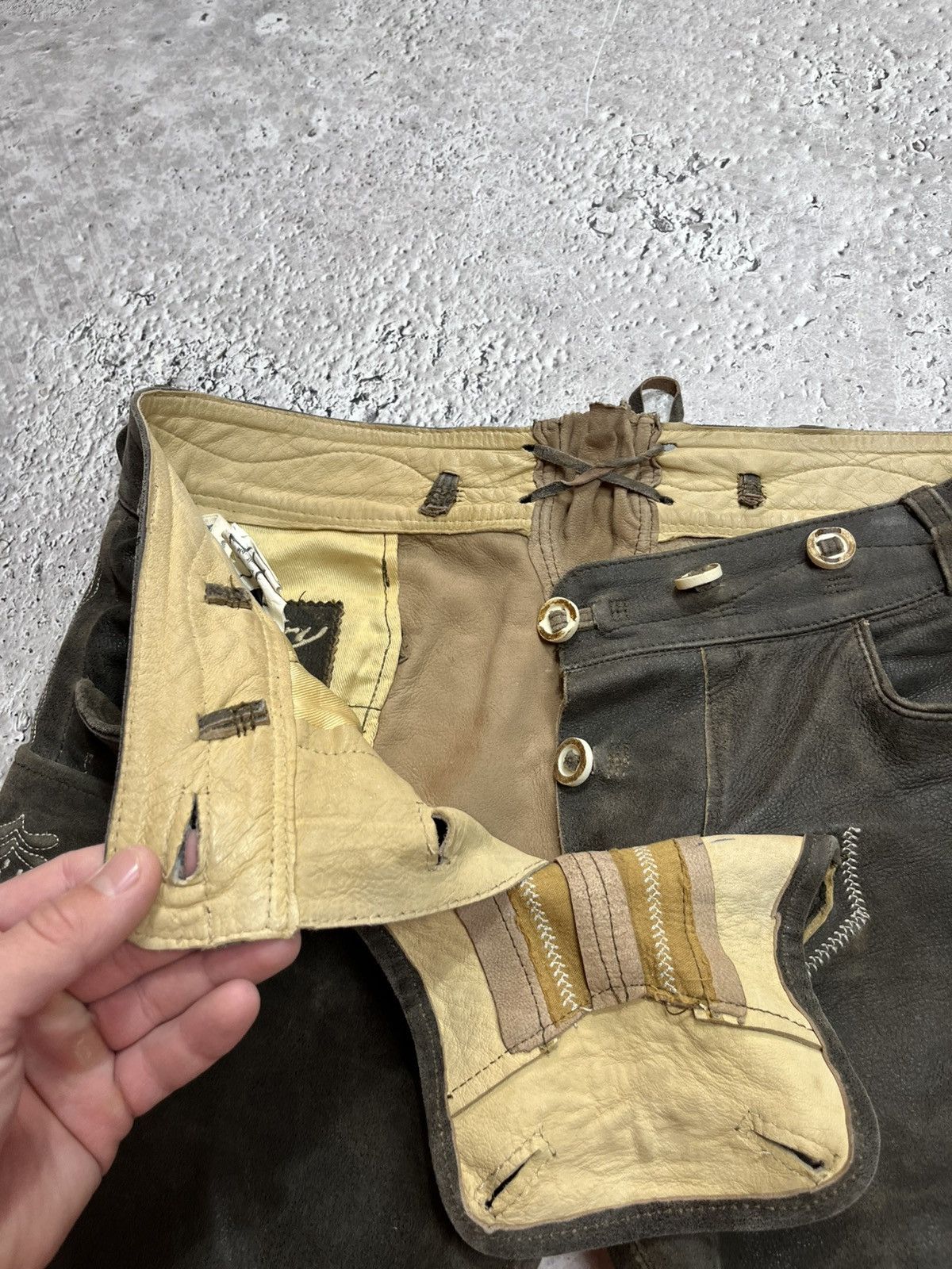 Leather Vintage Country Maddox Lederhosen Leather Shorts Bavarian 40 Size US 32 / EU 48 - 7 Thumbnail