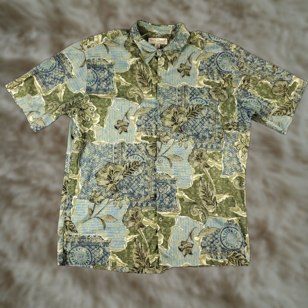 Tori Richard VINTAGE Tori Richard Men's Shirt XL Green Hawaiian Button-Up Short Sleeve Casual Summer Size US XL / EU 56 / 4 - 1 Thumbnail