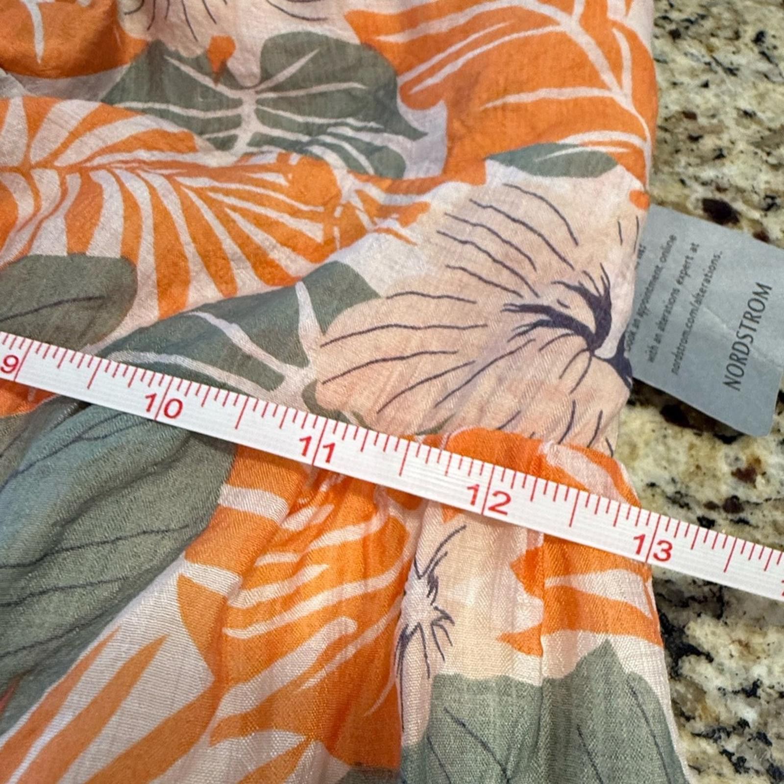 Luchiano Visconti Lush tropical green orange strapless midi dress SZ XS Size XS / US 0-2 / IT 36-38 - 10 Thumbnail