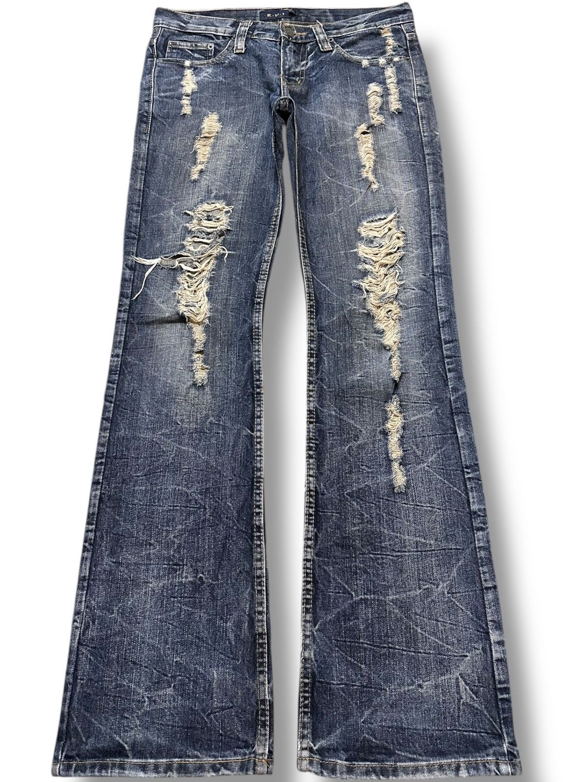 Junya Watanabe Vintage K.U.I Flare Bootcut Grunge Distressed Denim Size US 32 / EU 48 - 1 Thumbnail