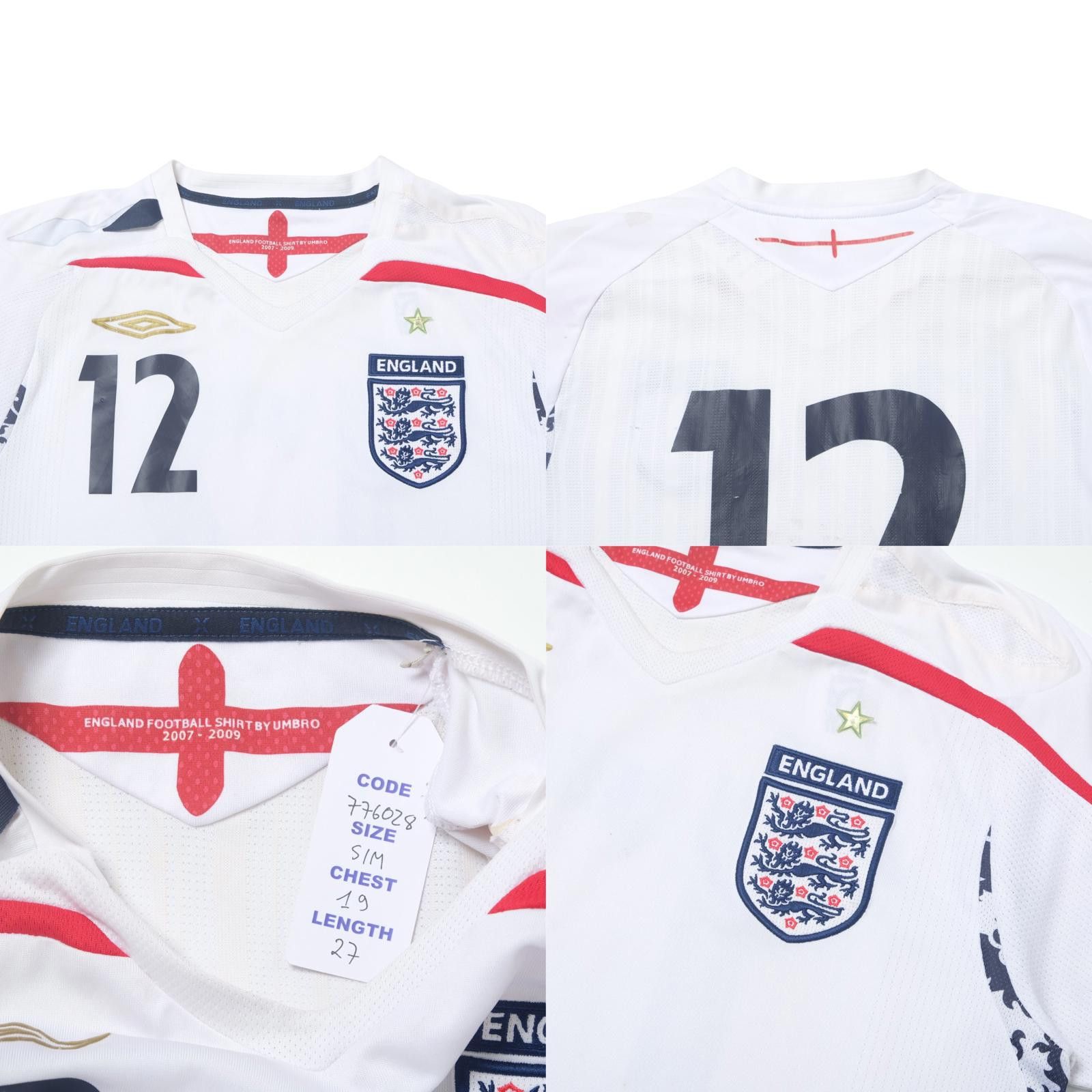 Umbro 2007/09 England Home Shirt Umbro (S/M) Size US S / EU 44-46 / 1 - 5 Thumbnail