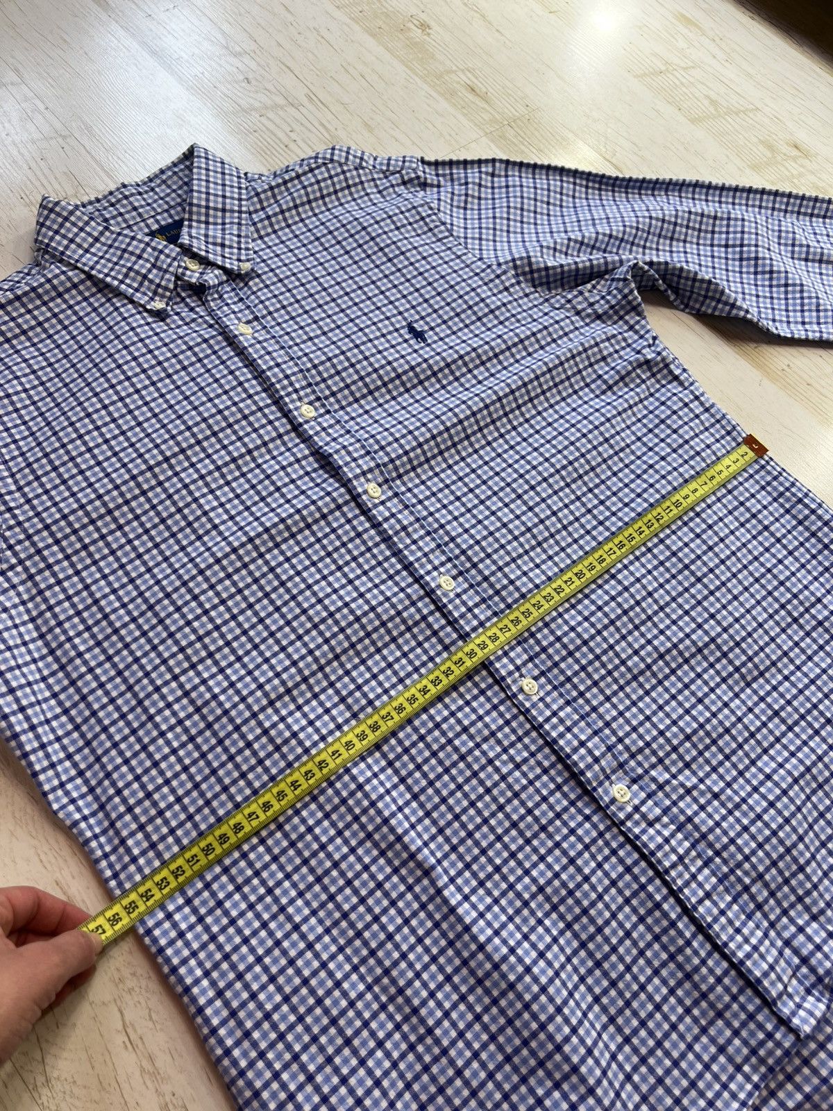 Ralph Lauren Ralph Lauren Slim Fit Stretch Oxford Plaid Shirt Blue Check Size US XL / EU 56 / 4 - 11 Thumbnail