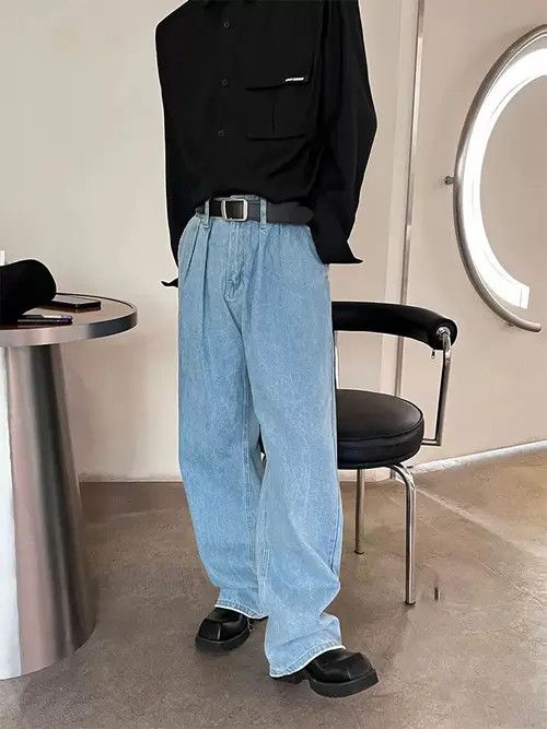Retro star denim pants