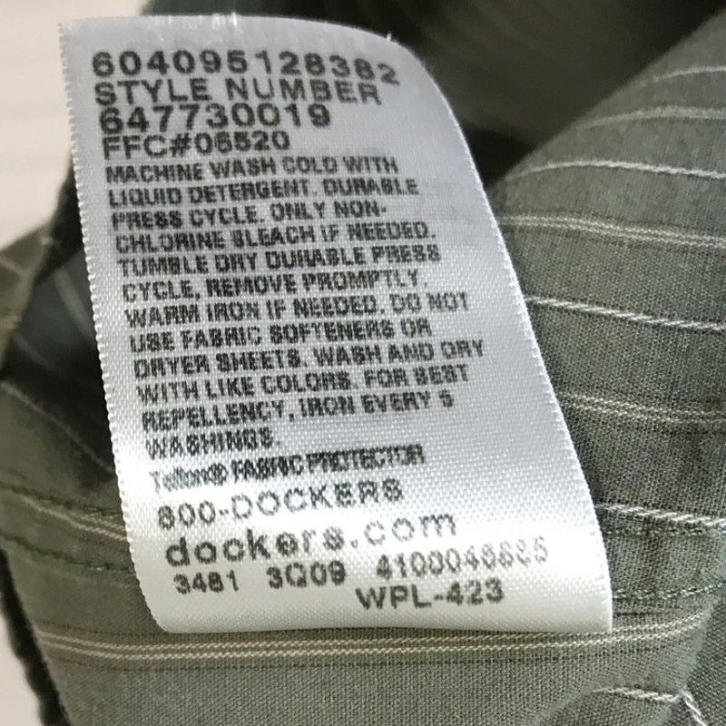 Dockers Dockers Green Striped Collared Long Sleeve Shirt XL 17/17 ½ Size US XL / EU 56 / 4 - 5 Thumbnail