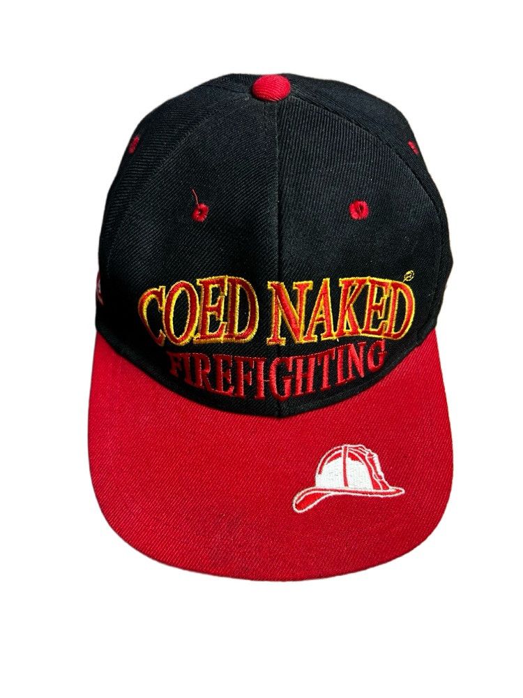Vintage Vintage 1990's Coed Naked Sportswear - Firefighting Snapback Size ONE SIZE - 1 Thumbnail