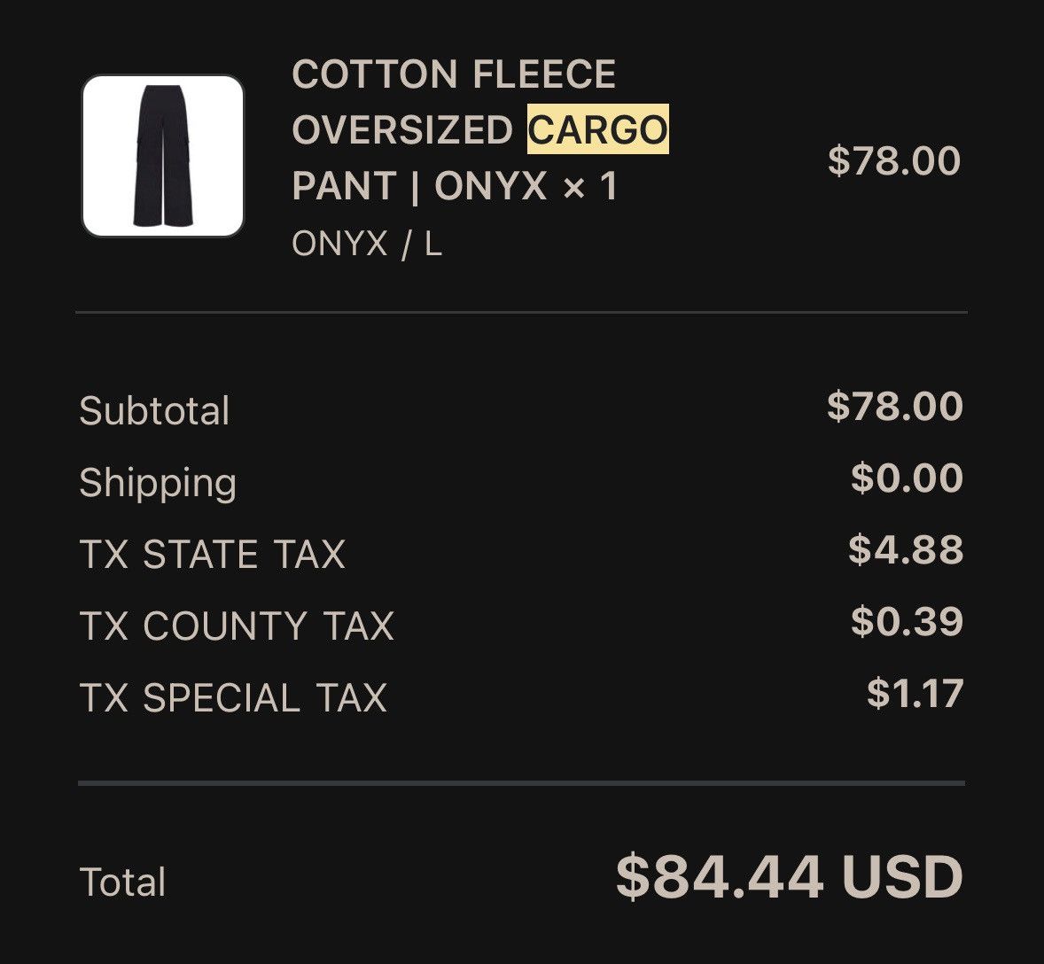 SKIMS SKIMS COTTON FLEECE OVERSIZED CARGO PANT | ONYX Size 34" / US 12 / IT 48 - 4 Thumbnail