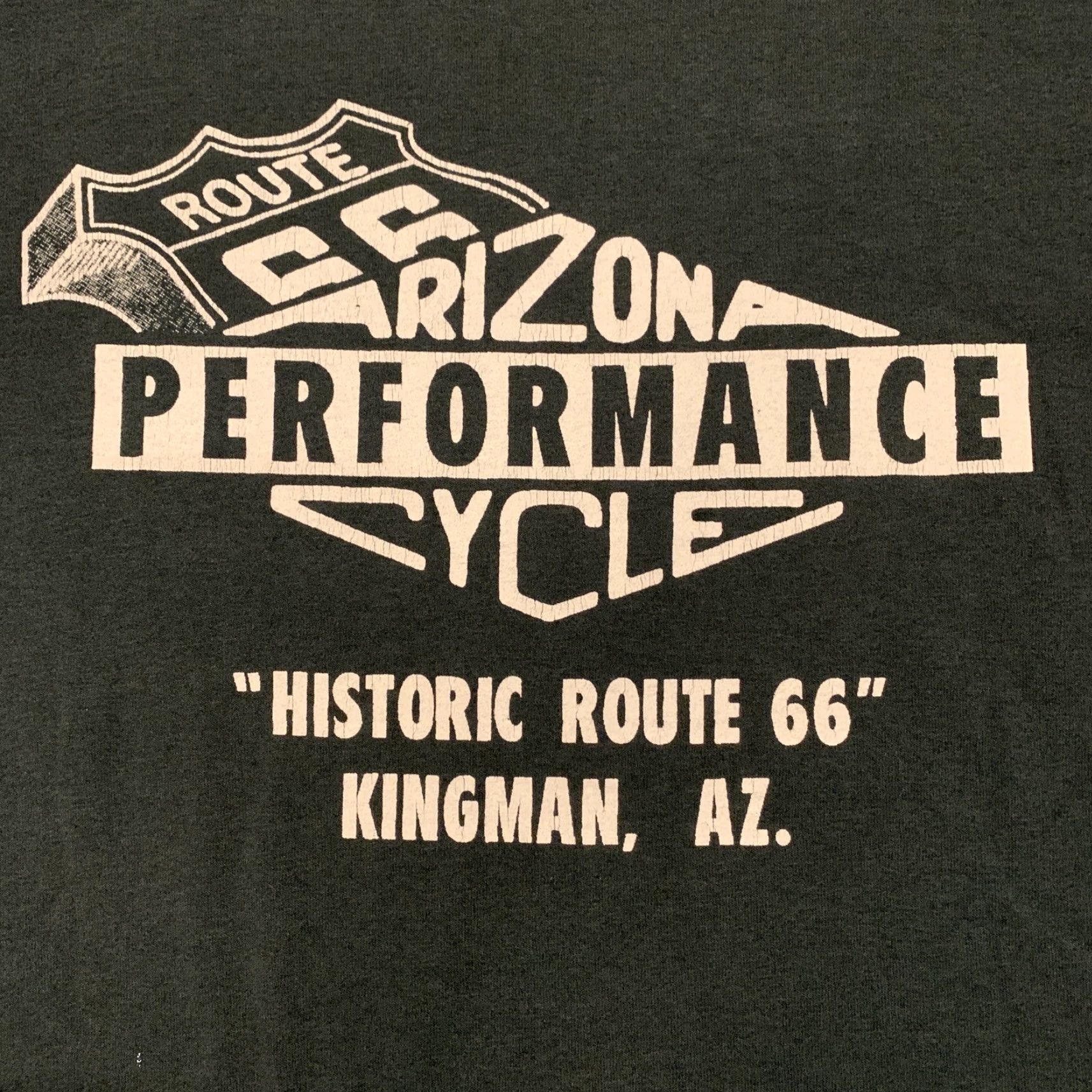 Vintage VINTAGE 3D Emblem T-Shirt Biker / Route 66 Kingman AZ Performance Cycle Green XL Men Size US XL / EU 56 / 4 - 7 Thumbnail
