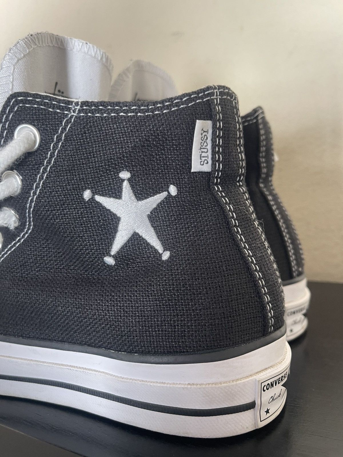 Converse × Stussy Stussy x Converse Chuck 70 High ‘Black’ Sneakers Size 7.5 Size US 7.5 / EU 40-41 - 4 Thumbnail
