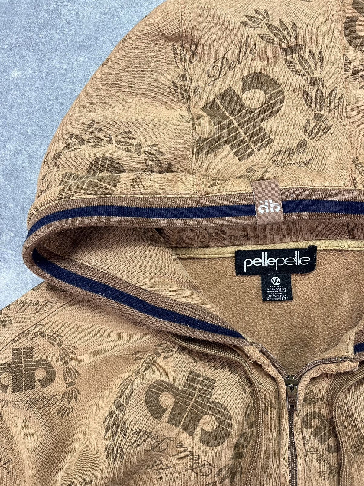 Pelle Pelle 00s Pelle Pelle Embroidered Multilogo Baggy Heavy Zip Hoodie Size US XXL / EU 58 / 5 - 11 Thumbnail