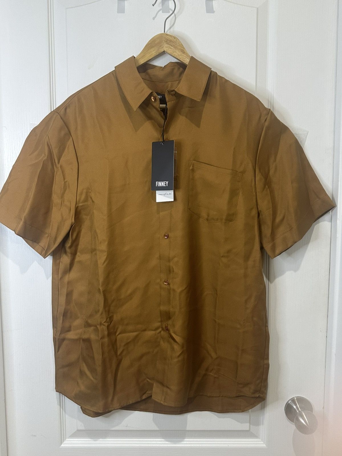 Other FINNEY BOYFRIEND SILK SHIRT CARAMEL Size US L / EU 52-54 / 3 - 1 Thumbnail