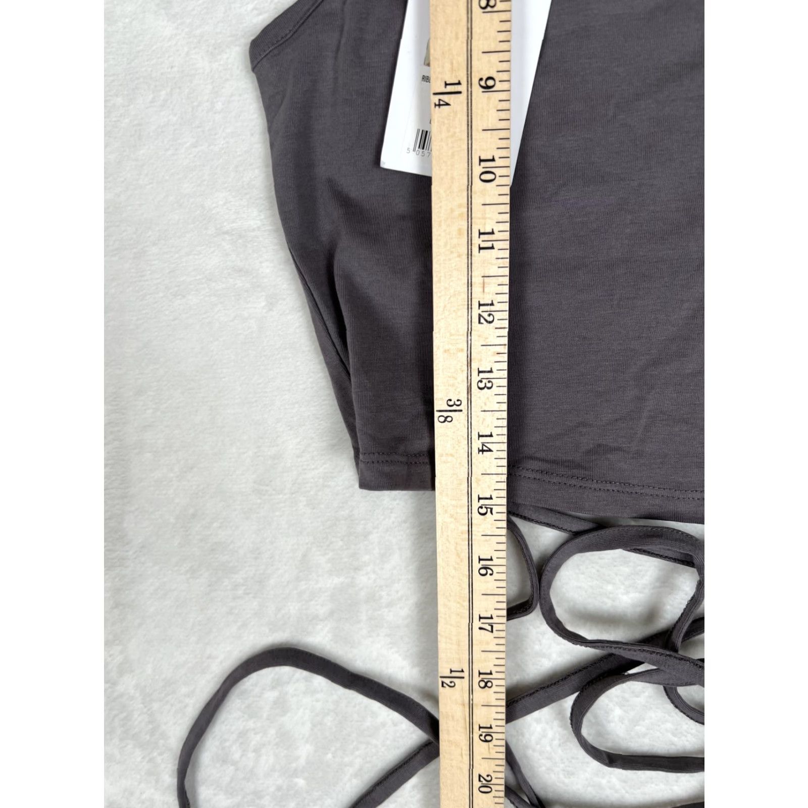 Gymshark Gymshark Shirt Womens XS Slate Lavender Ribbon Crop Top Tie Waist Sleeveless Crew Neck Cropped Logo Gym & Training, Yoga Womens XS Size XS / US 0-2 / IT 36-38 - 4 Thumbnail