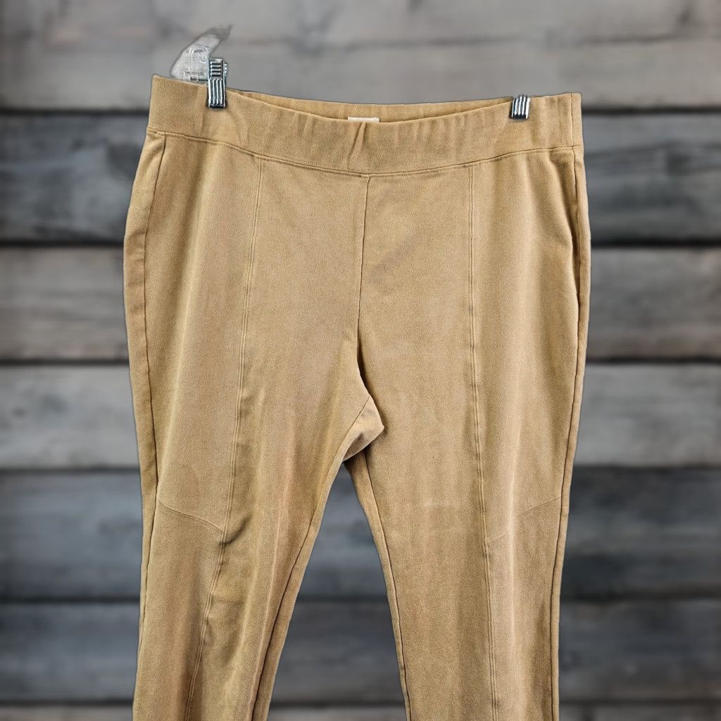 Vintage Chico's Zenergy Trisha Faux Suede Leggings Sz 12 Beige Pull On High Rise Womens Pants, 27.5 Inseam Size 34" / US 12 / IT 48 - 1 Thumbnail