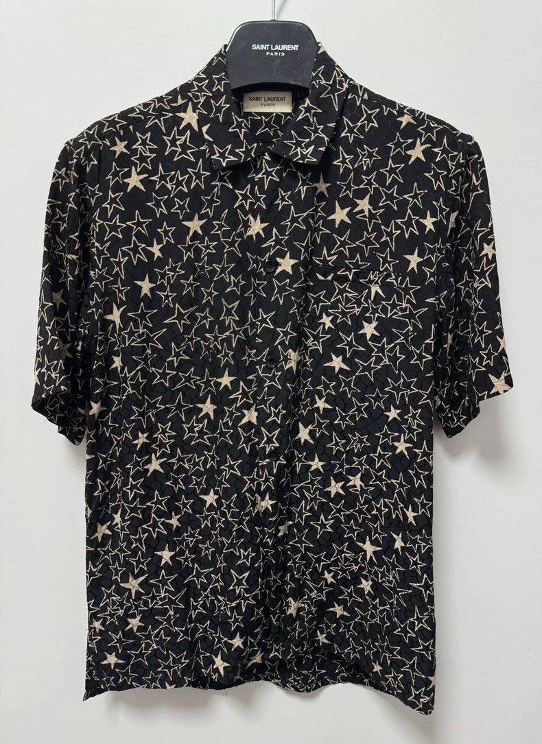 Saint Laurent Paris Black and White Star Print Shirt- DMC Size US M / EU 48-50 / 2 - 1 Thumbnail