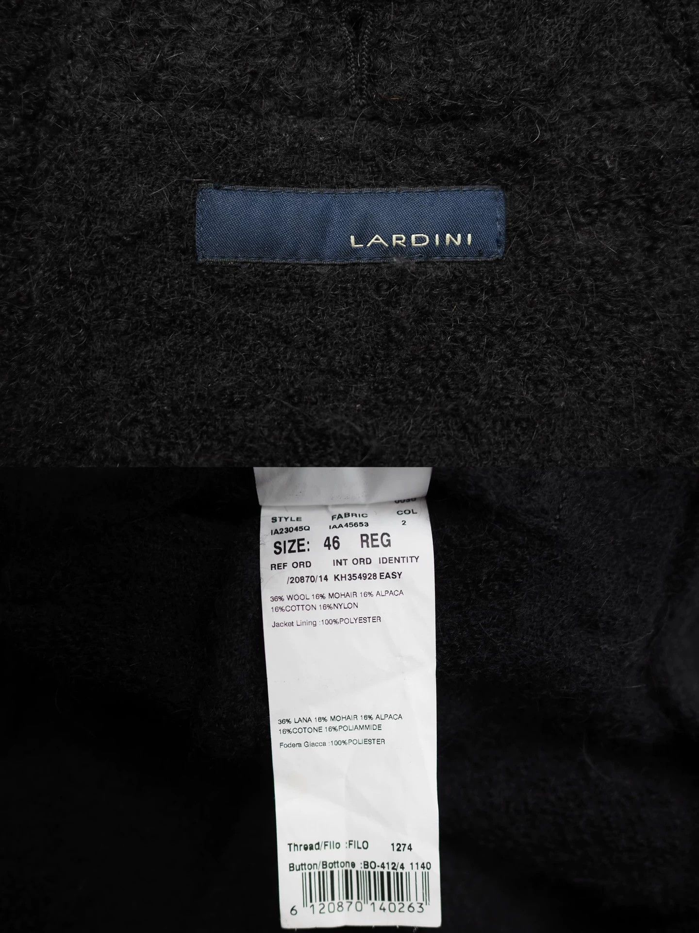 Lardini 14FW#Lardini Black Handmade Wool Blend Coat Size US S / EU 44-46 / 1 - 6 Thumbnail