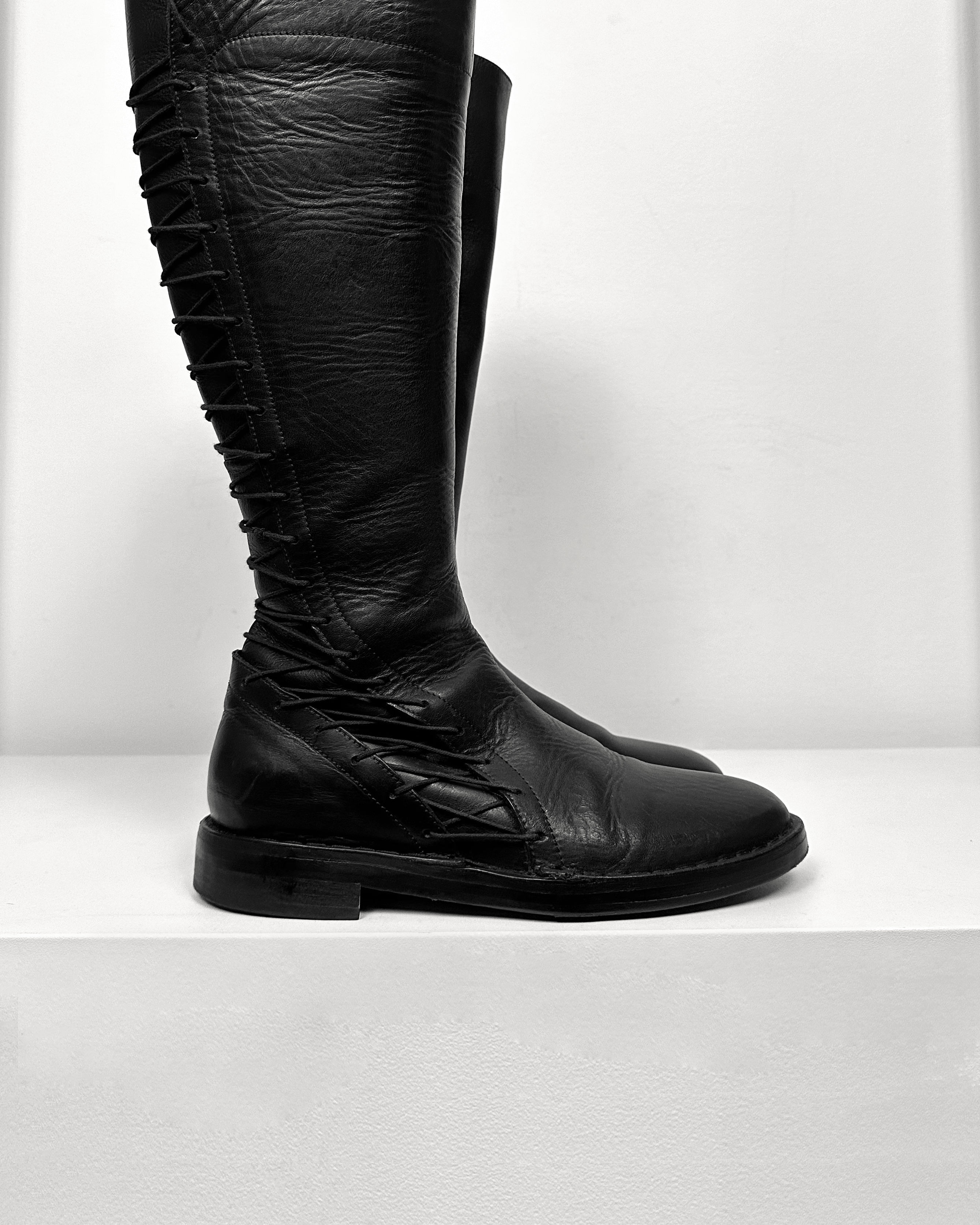 Ann Demeulemeester Ann Demeulemeester Knee High Back Lace Boots Size US 6 / IT 36 - 3 Thumbnail