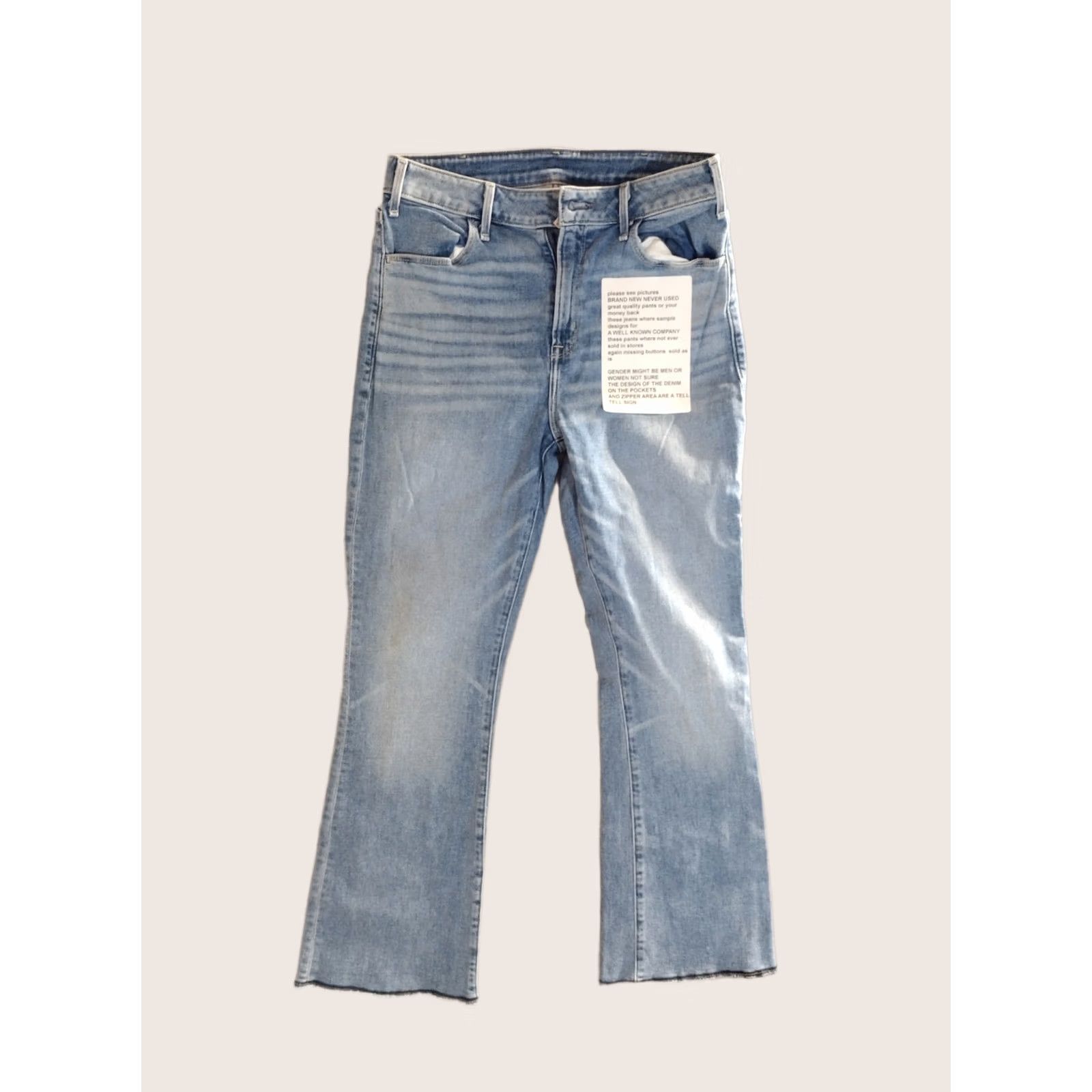Denime Unbranded Men's Blue Denim Cropped Jeans 28X38 Regular Stretch 4 Pocket Denim Size US 28 / EU 44 - 1 Thumbnail